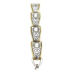 BRIGHTON | Women's Jewelry Bracelet Aries Two Tone Swarovski Crystals 8.5" Retro